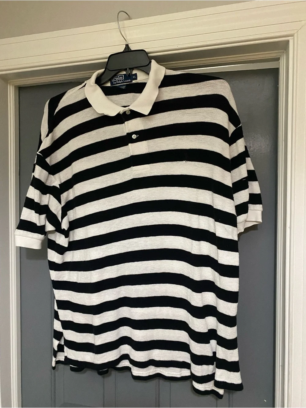 Ralph Lauren Black and White Striped Polo Shirt